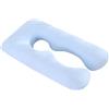 Yardwe Fodera Cuscino Gravidanza a U in Cotone Blu, 1 Pezzo | Angoli Arrotondati, per Dormire e Sostegno Quotidiano, Adatta a Supporto Pancia e Schiena