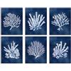 DOODLREAM Confezione da 6 poster da parete in tela impermeabile senza cornice, 20 x 25 cm, blu oceano, blu navy, poster da parete su tela per spiaggia, bagno, casa, ufficio