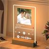 Rainsar Targa Spotify Personalizzata, Lampada Spotify Personalizzata, Spotify Glass Cornice con Foto Personalizzato, Regali di Anniversario per Lui, Personalizzata Idea Regalo