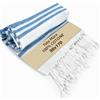 SoNiT home decor SONIT - Telo Mare Azzurro in Cotone Leggero Antisabbia, Asciugamano Spiaggia Morbido e Salvaspazio, Telo Compatto per Viaggio, Pic Nic e Piscina, Asciugamano Mare Leggero e Assorbente, Unisex