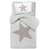 Novilunio Set copripiumino federe letto parure copripiumino stampa fantasia in cotone made in Italy (Singolo, Stella Rosa)