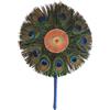 Generic Aashita Creations - Ventaglio in vera piuma di pavone naturale, per decorazione della casa, buona fortuna, arte e artigianato, set di 2