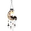 Generic Decorazione da giardino per esterni a forma di gatto a forma di luna | Dusk-to-Dawn Auto On Warm LED No Wiring Portico Patio Cortile Passerella Fiore Letto Regalo