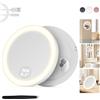 MOMOKUBA Miroir cosmétique avec éclairage, miroir grossissant 30x avec ventouse, 3 couleurs lumineuses et à intensité variable, pour maquillage de précision, miroir mural ou de table pour salle de