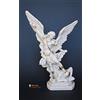 resin' Art Statua San Michele Arcangelo 30cm in Resina-polvere di marmo, Effetto marmo bianco