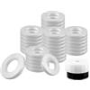 AZKEEGREY 50 occhielli per tende argentati da 40 mm, per silenziare le tende, con occhielli in plastica, per tende con perforatori