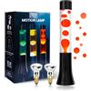 BrightWish Lampada lava LED Rilassante 25W Lampada di movimento,liquido trasparente LAVA base nera, Lampada retrò Lampada da comodino con 2 lampadine incluse, Decorativa Vintage per Camera da Letto, Soggiorno