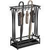 AcornFort U-21 Grande portaombrelli o bastoni da passeggio in metallo Nero con 21 fori in stile rettangolare con 24 ganci e un vassoio antipioggia 0 nella parte inferiore 70 * 50 * 24 CM