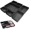 gexuamz 7 Pezzi Organizer per Cassetti in Feltro Grigio Scuro Divisori Contenitori per Armadio Ufficio Casa Cucina Bagno Trucco Cassettiera Impilabile Salvaspazio