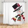 SDOTPMT 105x160cm Carino Pupazzo di neve con Nero Cappello Tenda doccia Inverno Giorno festivo Natale Nevoso Tenda da bagno Bianco Sfondo Tende da doccia per Bagno Tessuto Poliestere con ganci