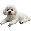 Xdyyjrasa Statua del cane, statuetta in resina del cane dell'orsacchiotto per il cruscotto dell'auto bianca 5, 5x3, 2x3, 4 pollici