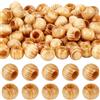 PONABEADIY 20MM 100PCS Perline di Legno Naturale per Macramè Foro GRANDI BurlyWood Legno Europeo Rotondo Liscio Striato Perline Distanziatrici Sfuse per La Creazione di Gioielli Bracciali Collane Arti