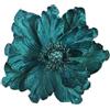 GL-Turelifes Fiori di Natale glitterati grandi, in velluto, magnolia, ornamenti floreali artificiali, confezione da 6 fiori piegati, decorazione per albero di Natale, ghirlande, centrotavola per (Verde scuro)