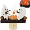 JJKTO Campfire Flicker Flame Halloween Nightlight,Plug-in Campfire Night Light Nightlight，Artificial Ghost Campfire Night Light, Halloween Night Lights Plug Into The Wall Indoor Decorations