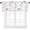 Ausing Tenda a pannello semitrasparente da cucina, corta, con stampe floreali, stile country, beige