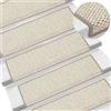 vidaXL Tappeti Autoadesivi Scale Aspetto Sisal 15 pz 65x21x4cm Platino