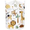 Clastyle Cesto Biancheria Sporca Animali Cesta Giochi Bambini Pieghevole | 45L Cestino Portaoggetti per Giocattoli Vestiti, Portabiancheria Salvaspazio Pieghevole, Scatola Porta Oggetti con Coperchio