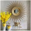 Generic Specchio da parete rotondo 3D a forma di sole, decorazione da parete dorata per la casa, per donne e mamme, 70 cm