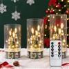 Kujizpu 3 Pezzi Natale Candele LED, Candele a Batteria Fiamma Oscillante | Candele Elettriche Senza Fiamma con Timer e Telecomando, 3 Batterie AA Necessarie