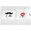 Social Crazy Coppia Federe Cuscini - matrimoniali divertenti Mr & Mrs Regalo - Made in italy Cotone 100% (Grigio)