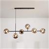 NSXBY Sfera di vetro di finitura in ottone moderna durante il lampadario regolabile in oro della metà secolo, fagioli magici a barra lunga lampada minimalista di lusso,D'oro,Gradient Grey