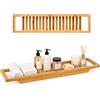 Besto Vassoio da bagno per vasca da bagno, vassoio da bagno in legno di bambù per bagno, mensola da bagno per leggere, rilassarsi e posizionare accessori come candele profumate, sapone, asciugamani