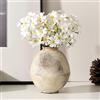 PORCER Vaso da fiori rustico in ceramica, 15 cm, grazioso bohémien, per decorazione domestica, vaso in terracotta per soggiorno, tavolo, mensola, decorazione per camino, fattoria, marrone naturale
