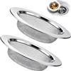 VZU 2 filtri di scarico, filtro di scarico per doccia, in acciaio inox, antiruggine, lavello da cucina, in acciaio inox, doppio bordo, compatibile con scarichi da 4,5 a 6 cm (7,7 cm x 4,5 cm x 1,3 cm)