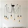 Halorin Lampadario a sospensione a 8 luci, E27, vintage, regolabile in altezza, per camera da letto, soggiorno, sala da pranzo, bar (cavo da 1 m, lampadina non inclusa)