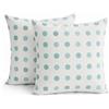 TIN DREAMS FACTORY | Set di 2 Federe per Cuscino 45x45 cm Verde Menta Fantasia Cerchi - Sfoderabili e Lavabili - Cuscini Moderni - Made in Spagna - Decorazione per Casa, Letto, Divano, Poltrona