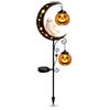 Generic Pumpkin Moon Garden Stake Light | Lampada solare da giardino a forma di gatto nero, lanterna da appendere per Halloween, patio, passerella, portico