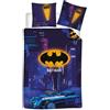 Aymax Batman Gotham City Batmobile Copripiumino Singolo 140x200 + Federa 65x65 | Set lenzuola reversibile | Misto cotone asciugatura rapida Oeko-Tex | DC Comics | Bambini & teen | Regalo | Idea regalo