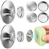 Qubnydg 2 Pezzi Portasapone Magnetico in Acciaio Inox Lucido | Argento,Portasapone da Parete,Non è Necessaria Alcuna Foratura per Sapone da Parete per Doccia, Bagno, Lavello della Cucina