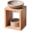 ZEN ARÔME Zen'Arôme - Lampada Profumata Birdy Nero - Bruciatore di Cera - Diffusore per Oli Essenziali e Profumi Ambienti - Portacandele Aromaterapia - Portacandele Decorativo in Legno e Ceramica - Altezza 16,5