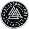 Heidenklamotten Valknut - Toppa ricamata a cerchio runico Walknut paganesimo, da cucire o da applicare con ferro da stiro | ricamata con nodo vichingo, nodo votan, regalo per fan di Vikings