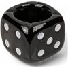 MIJOMA Posacenere cubo in gres porcellanato, 8 x 7,5 cm, il pensierino perfetto per serate informali, disponibile in bianco e nero - Fantastica zona fumatori con stile e divertimento! (nero)