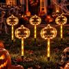 Mineup 5 Pcs LED Solare Zucca Testa Terra Luce, Zucca Luci Solari per Halloween, Luci per Vialetti a Forma di Zucca di Halloween con 8 Modalità Luci, per Decorazioni Halloween, Giardino, Cortile, Sentiero