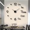 MOTUZP Orologio da parete fai da te adesivi 3D senza cornice, rotondo, per camera da letto, ufficio, casa e cucina [medio 90 cm/35,43 in-nero] Operato moderno acrilico orologi da parete per Living R