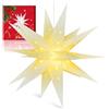 Sky angle 3D Weihnachtsstern Beleuchtet Batterie mit Timer für Fenster - 60cm Dekorieren von Weihnachtsbaum, Weiße led Weihnachtsstern für Innen, Außen, Innenhof, Balkon Und Garten