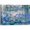 LuxHomeDecor Claude Monet Ninfee, Quadro su Tela con Telaio in Legno, Stampa con Texture e Pennellate Effetto Dipinto - 40x30 cm