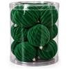 Avilia Set 12 Palline di Natale Vellutate 8 cm in 3 Trame, Verde | Palle di Natale opache per albero, ghirlande e centrotavola, sfere natalizie effetto velluto in tubo trasparente