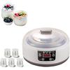 QUUGAR Yogurtiera 5 vasetti, 1200 ml yogurtiera con schermo digitale LCD (bianco) | Macchina programmabile per yogurt domestico,Termostato regolabile e timer,Macchina per yogurt per yogurt,Formaggio