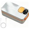 Giwuence Lunch Box Riscaldato Senza Fili Contenitore Cibo USB Ricaricabile con 4 | Lunch Box Senza Fili Per Esterni Scuola Picnic Campeggio Ufficio Viaggio Lavoro Donne Uomini