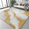 Generic Tappeto Moderno Soggiorno 140 X 200 Cm, Pelo Corto Morbido, Lavabile E Antiscivolo - Tappeto Decorativo Bianco Oro Lusso Leggero Motivo Dorato Marmo Per Camera Da Letto, Sala Da Pranzo, Cameretta