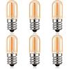 Hcnew Lampadine LED T16 E14 1W Vintage Edison Mini Lampadina a Vite Luce Notturna Bianco Caldo 2200K,10W Equivalente Lampadina Macchina da Cucire Frigorifero,Non Dimmerabile,Confezione da 6