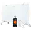 Mellerware Termoconvettore Elettrico Vetro 2000W, WiFi, Basso Consumo 30m² | Riscaldamento rapido fino a 30 m² con controllo WiFi, 4 modalità, timer 24 h e installazione a parete o con ruote.
