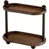 Winlaovate Organizer a doppio ripiano per accessori da caffè e cosmetici, in legno di noce, in ABS, multi-livello, per cucina, bagno, studio, compatto, 33,5 x 30 x 20 cm (A)