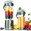 Calenxy Frullatore portatile da asporto, 600 ml, mini frullatore e frullatore da asporto, con 12 lame, ricaricabile tramite USB-C, coperchio a prova di perdite, con beccuccio per succhi di frutta, frullati