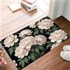 GDJSMIN Antiscivolo Zerbino Ingresso Esterno Interno 50 X 80 Cm Tappeto Nero Camera Cucina Tappetino Bagno Tappeti Lavabili In Lavatrice Peonia Foglie Piccolo Pelo Corto Rug