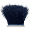 LONDGEN Frangia decorativa con piume di struzzo colorate, 1,9 m, per lavori artigianali, cucito, vestiti, scarpe e cappelli, decorazione per matrimoni (blu navy)